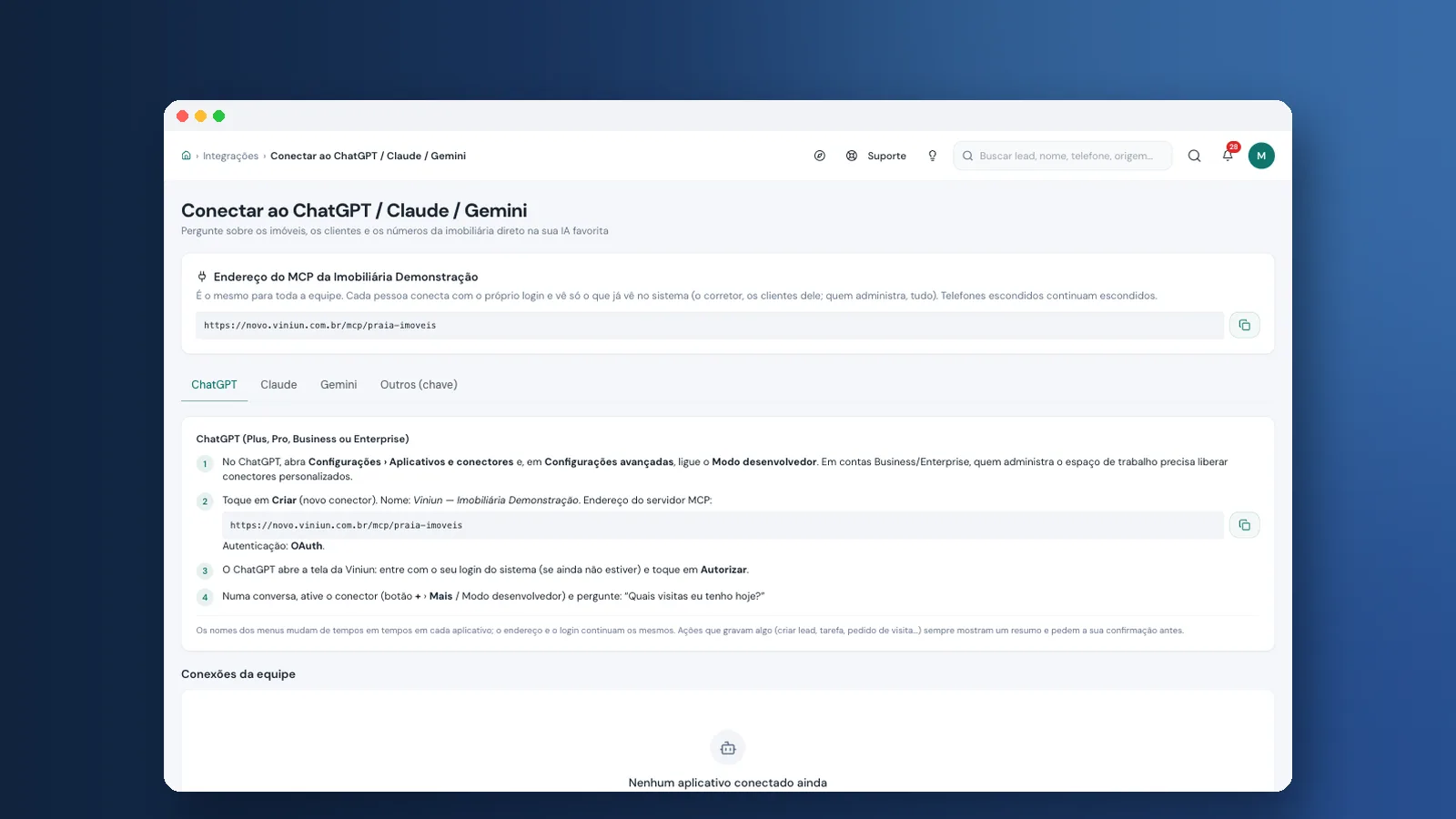 Como conectar o CRM imobiliário ao ChatGPT (e o que pedir)