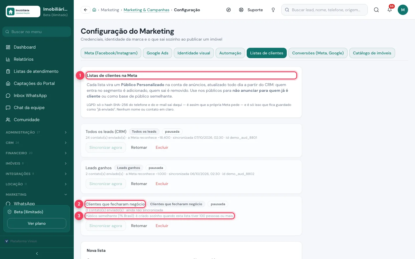 Listas de clientes na Meta com o público semelhante dos compradores