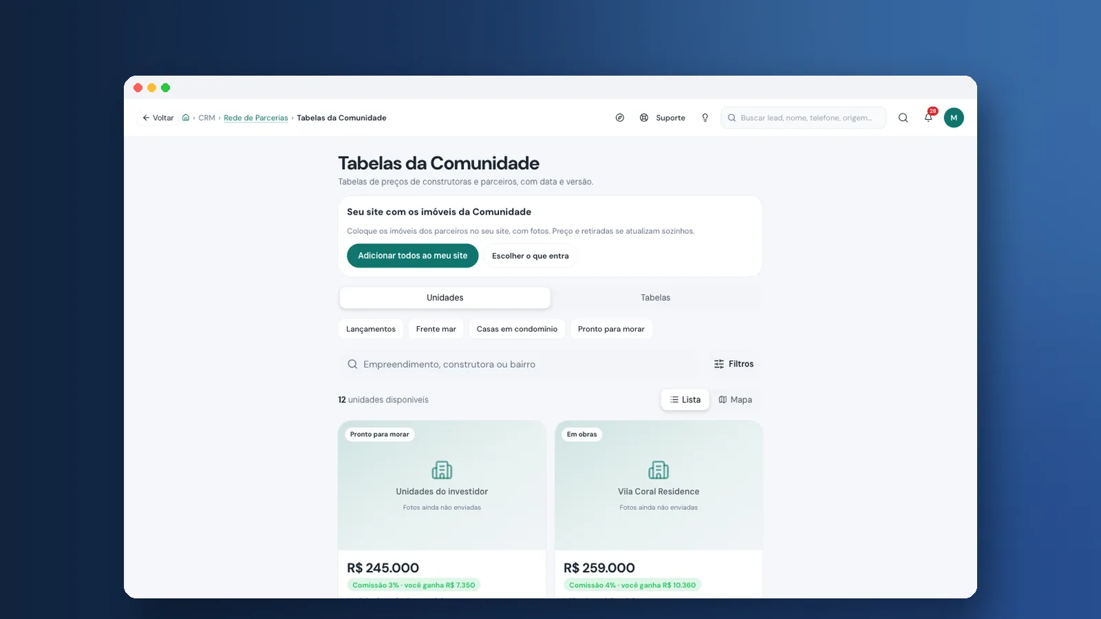 Tabelas de construtoras para corretores: preço, comissão e IA no PDF