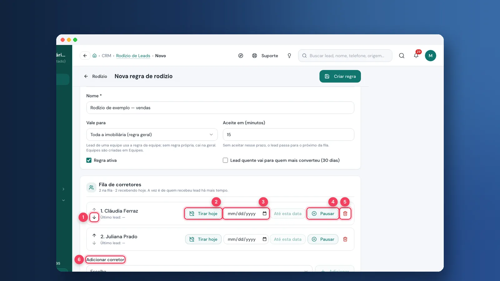 Tutorial: como configurar o rodízio de leads na Viniun