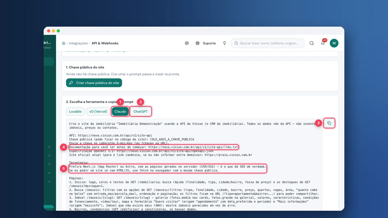 Tutorial: como criar o site com ChatGPT e Claude na Viniun