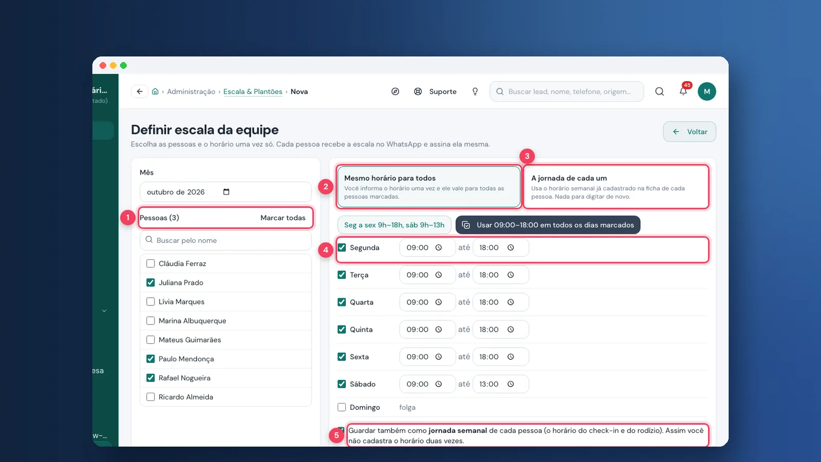 Tutorial: escala e plantões com check-in na Viniun