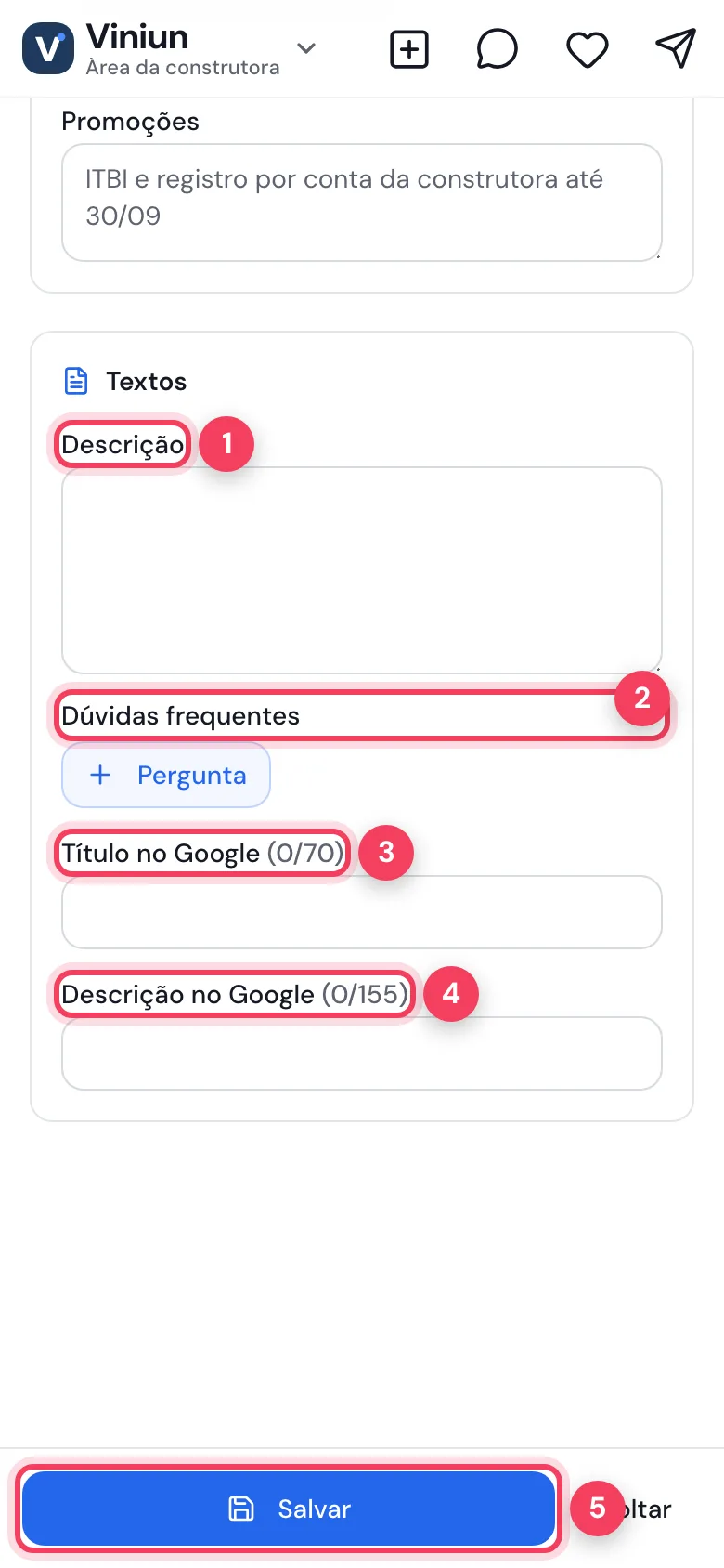Textos e Salvar no celular