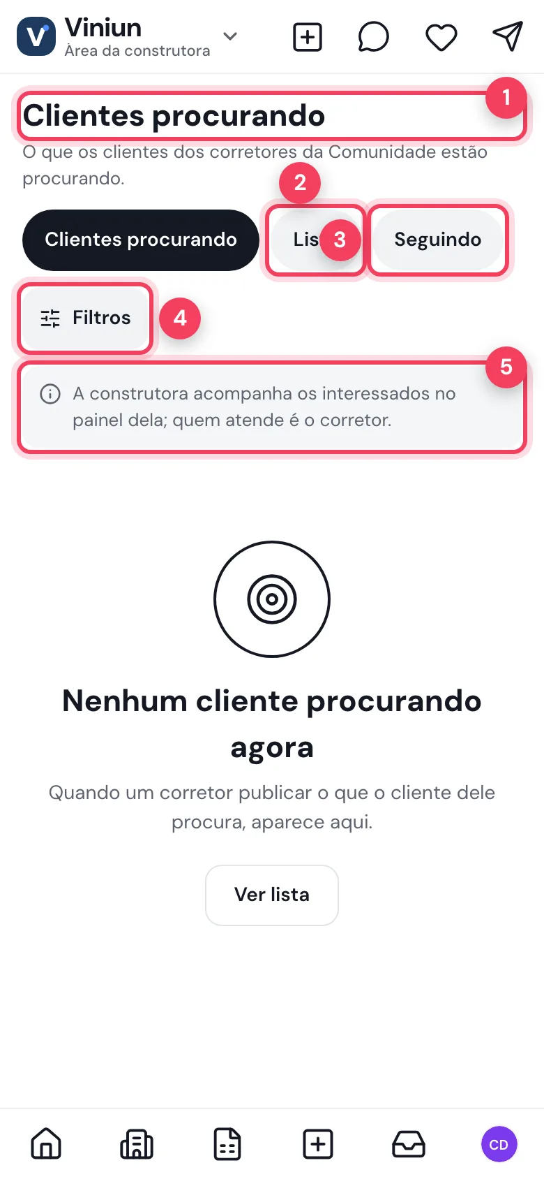 Demandas: clientes procurando