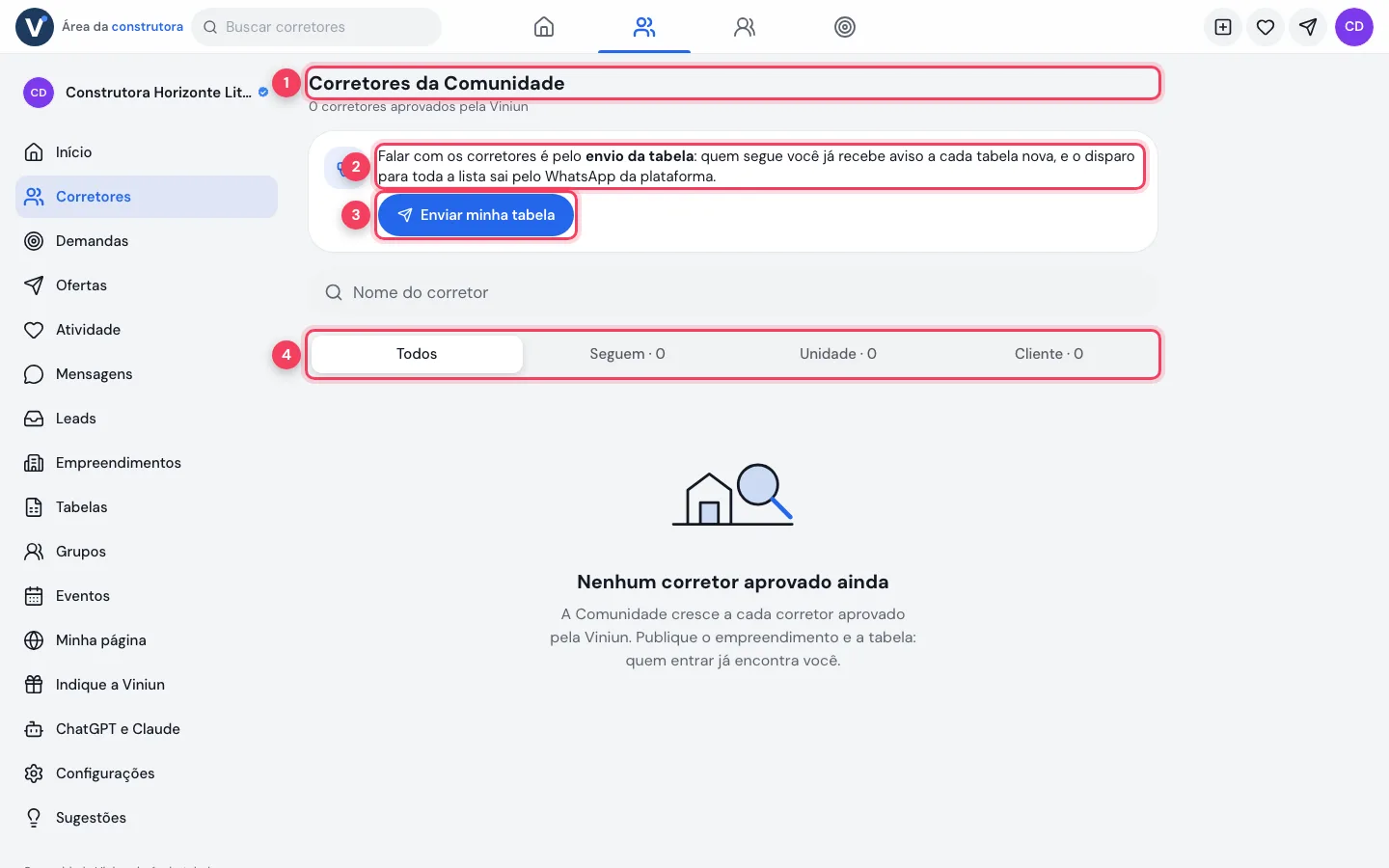 Diretório de corretores no computador