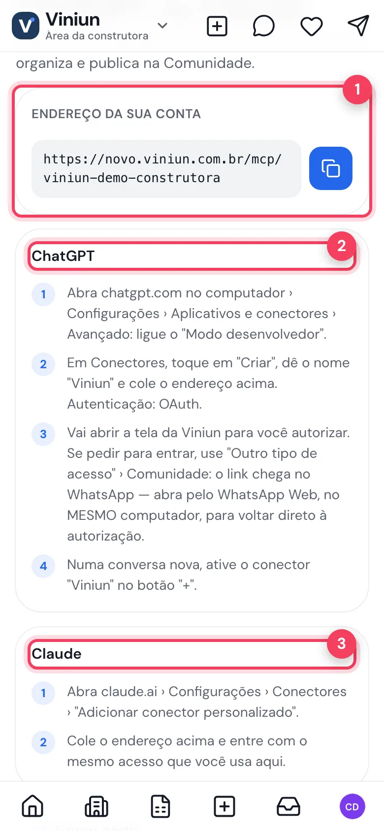 Cadastrar pelo ChatGPT ou Claude no celular