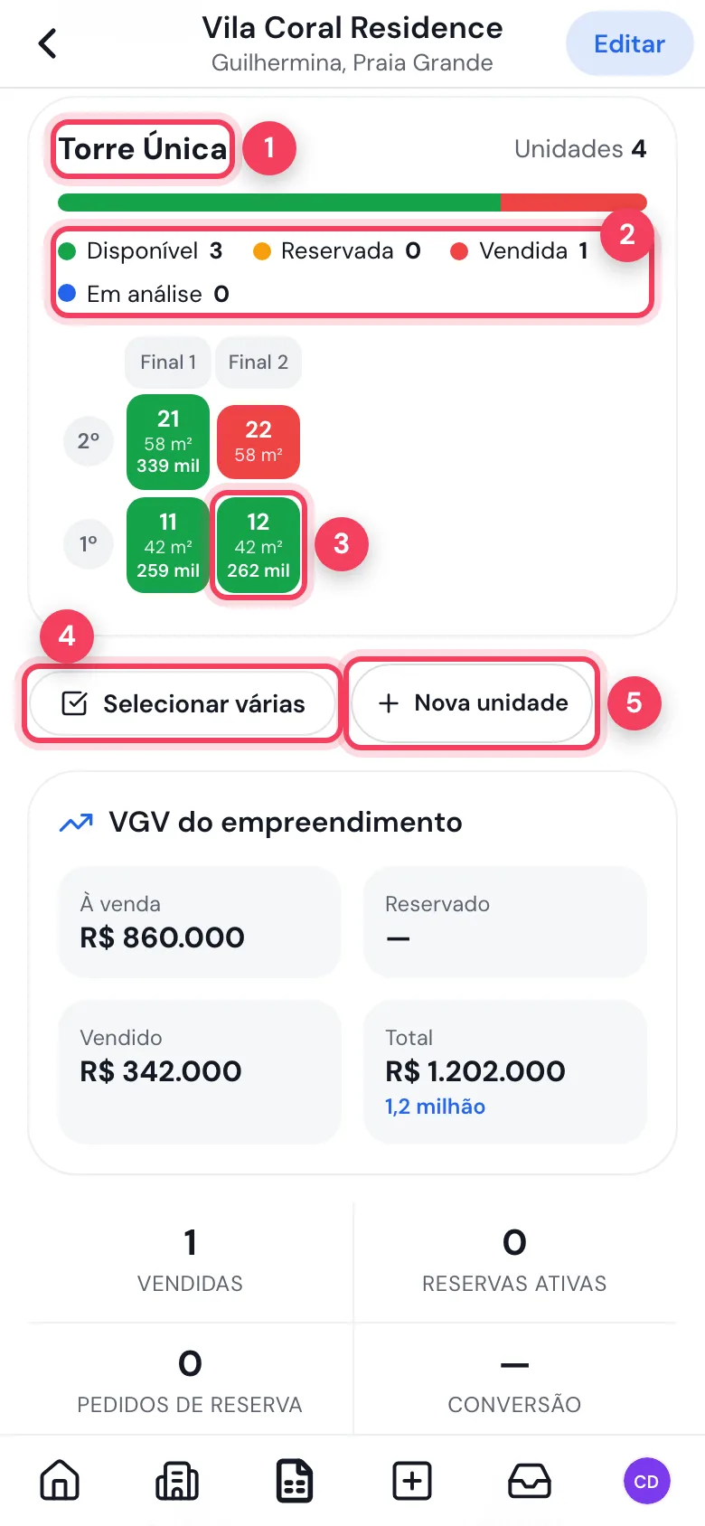 Espelho de vendas no celular