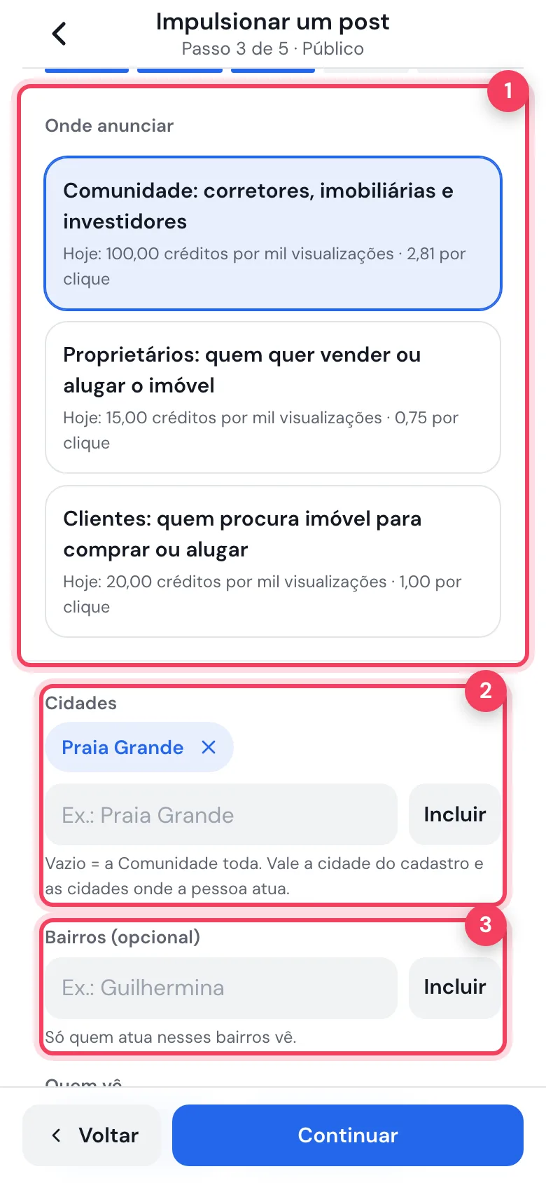 Passo Público com Onde anunciar, Cidades com Praia Grande e Bairros