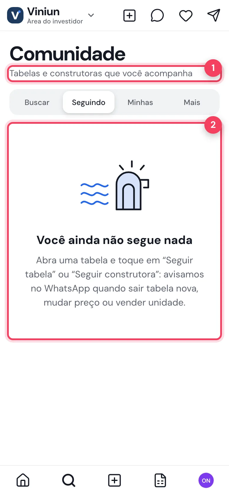 Quem eu sigo vazio no celular