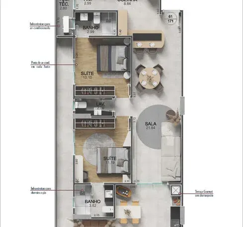 Apartamento 2 quartos no Vilamar — foto 2