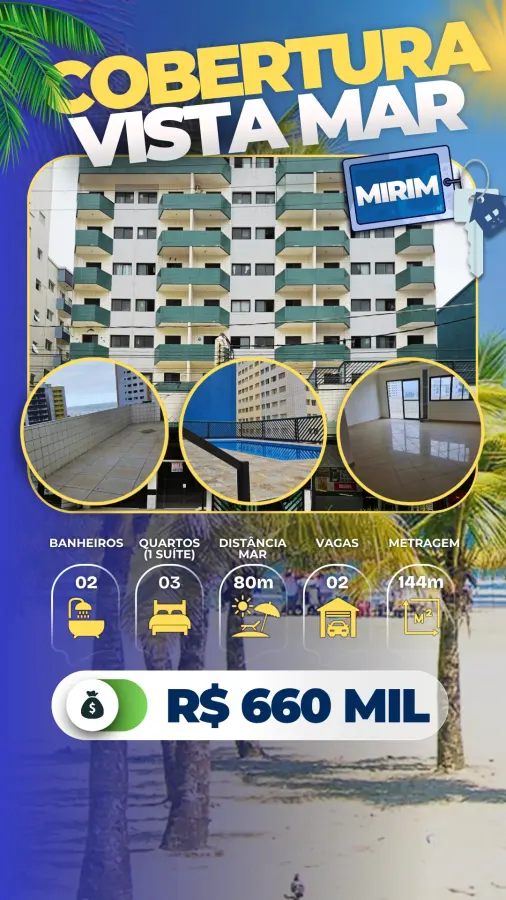 Cobertura 3 quartos no Mirim — foto 1