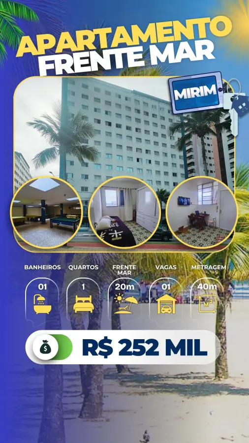 Apartamento Frente Mar Mirim - R$ 252 mil — foto 1