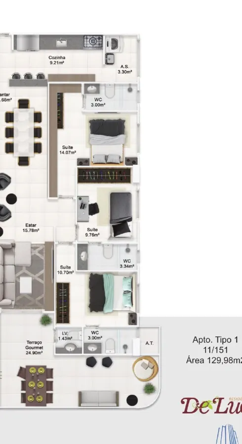 Apartamento 3 quartos no Guilhermina — foto 3
