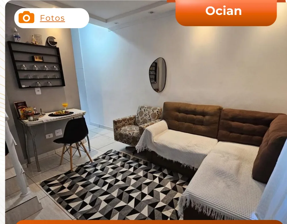 Apartamento 1 dormitório Ocian 300m praia - Kamila Amancio
