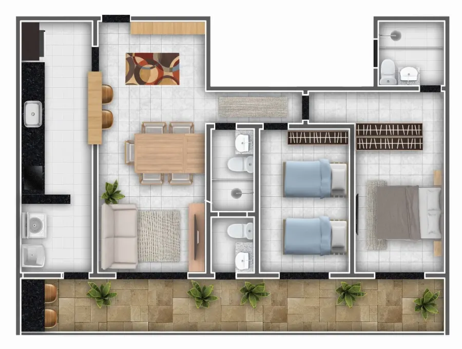Apartamento 2 quartos no Jardim Real — foto 2