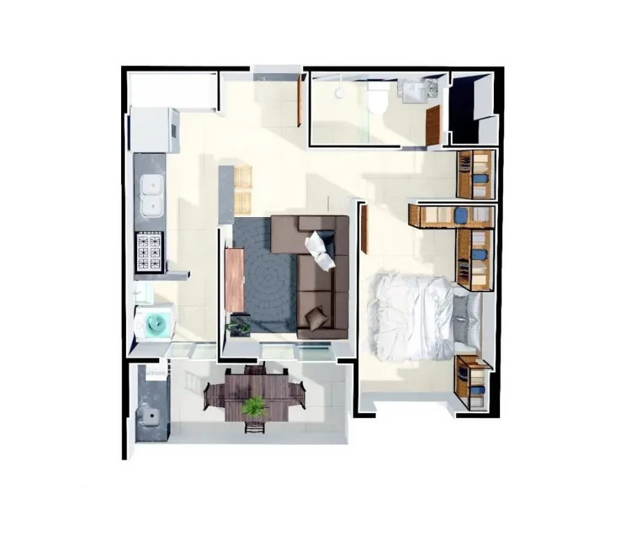 Apartamento 1 quarto no Vila Caiçara — foto 2