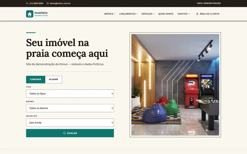 Modelo Tradicional: página inicial no computador